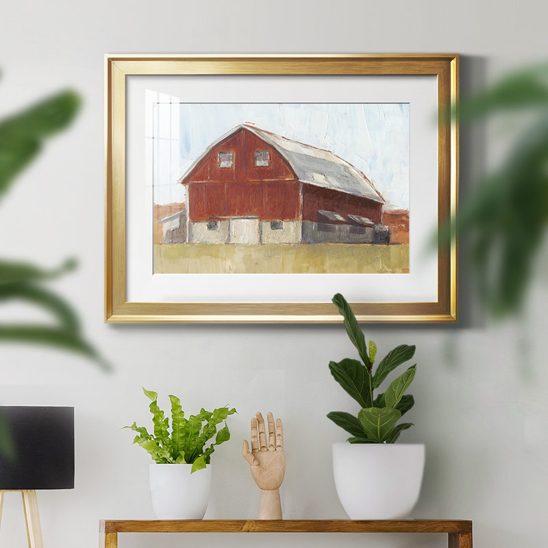 Rustic Red Barn II - reproduction de cadre photo, L 42,5 po x H 30,5 po, Or