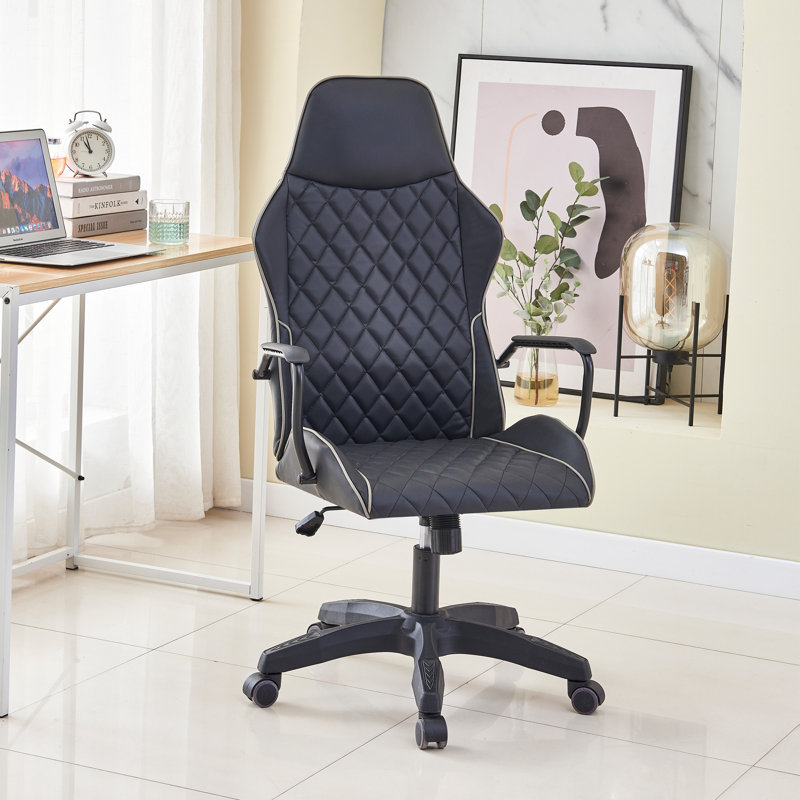 Chaise de bureau de jeu Jiyaad, Noir