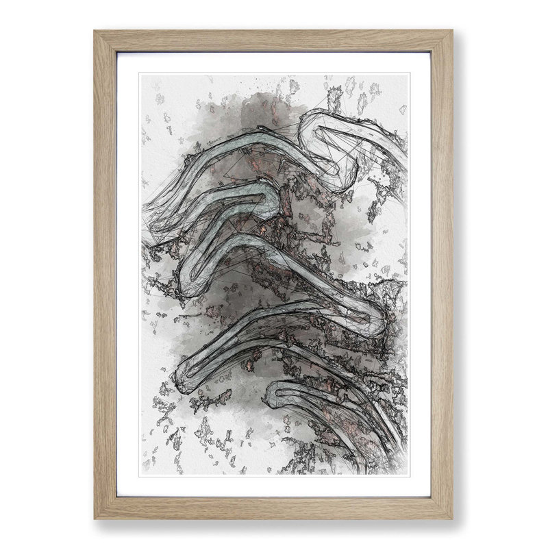 Maloja Pass in Switzerland in Abstract - Picture Frame Graphic Art Print, 76cm H x 50cm W x 2cm D, Oak