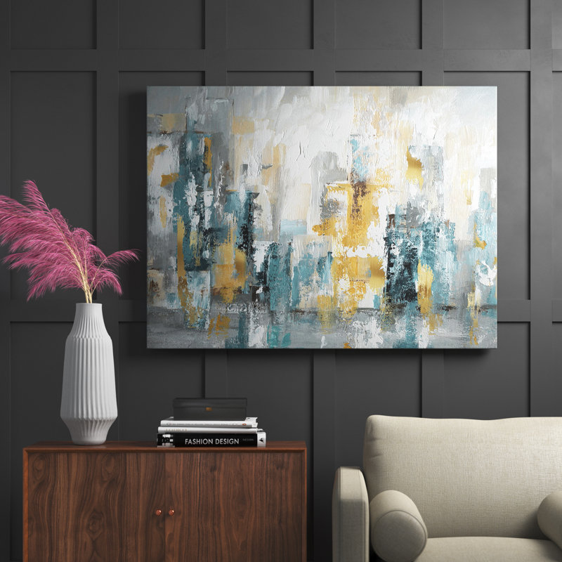 « City Views II » - reproduction de peinture sur toile, H 36 po x l 48 po x P 1,5 po