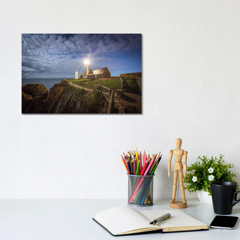 The Lighthouse Under The Sky by Philippe Manguin - Wrapped Canvas Print, 20.32 cm H x 30.48 cm W