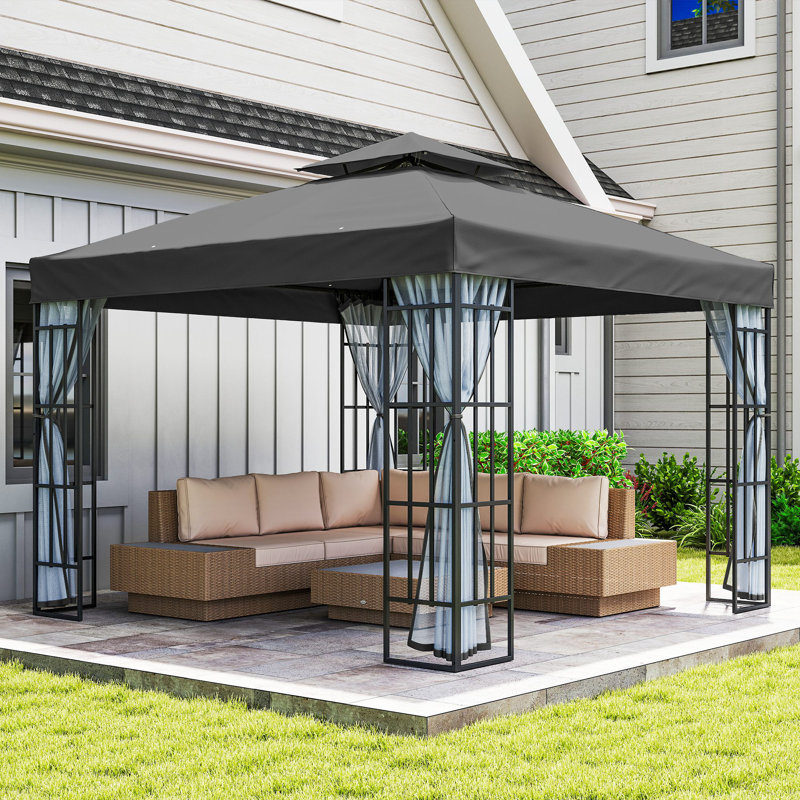 Parasol d'extérieur 10 pi x 10 pi, gris foncé