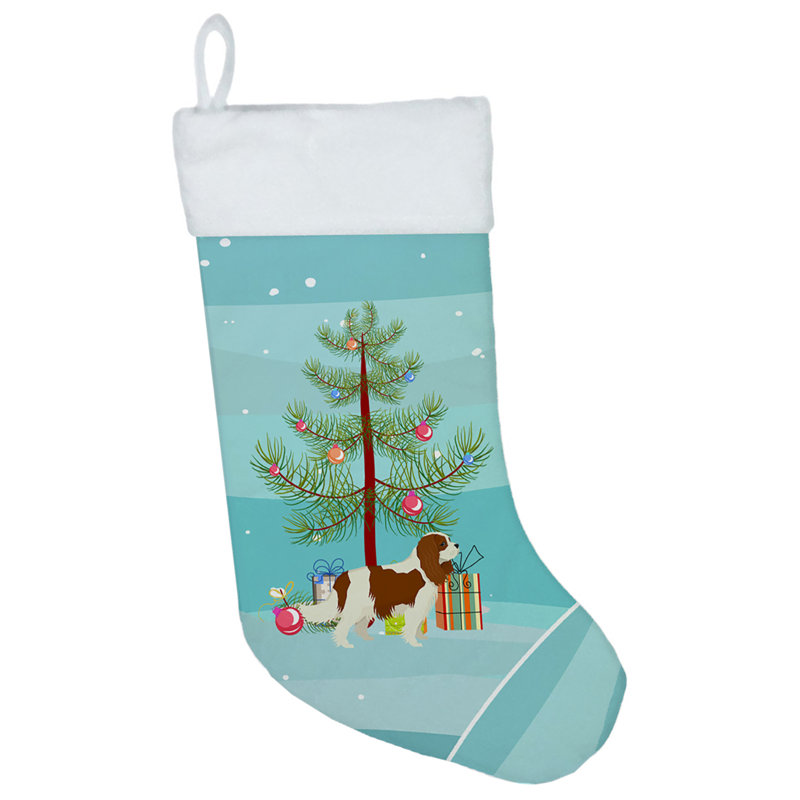 Chaussette de noël joyeux de noël, Épagneul cavalier