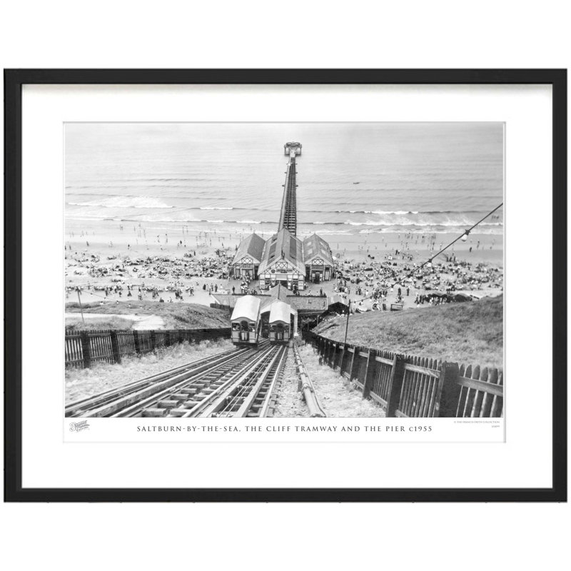 Saltburn By The Sea, The Cliff Tramway And The Pier C1955 - Single Picture Frame Print, 28cm H x 36cm W x 2.3cm D