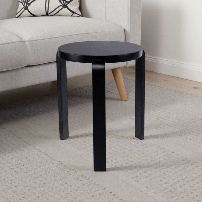 Tabouret empilable Mata, ensemble de 2, vert mousse moderne espagnol, Noir, noir, noir, noir