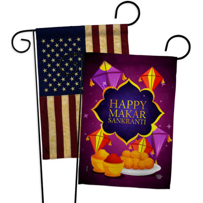 Drapeau de jardin en polyester 2 côtés 1 pi 5 po x 1 pi