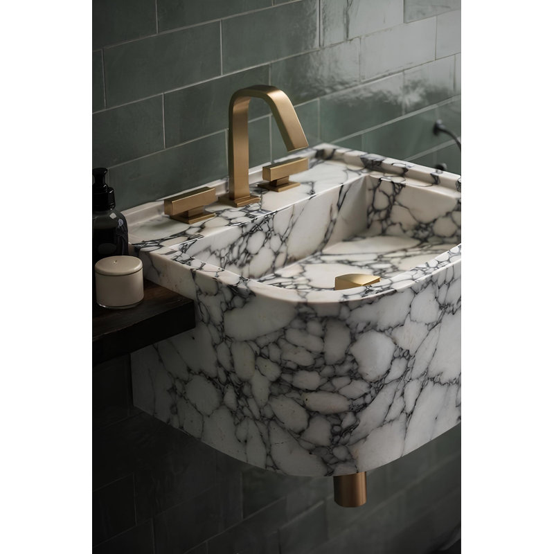 Lavabo de luxe en marbre Calacatta Viola