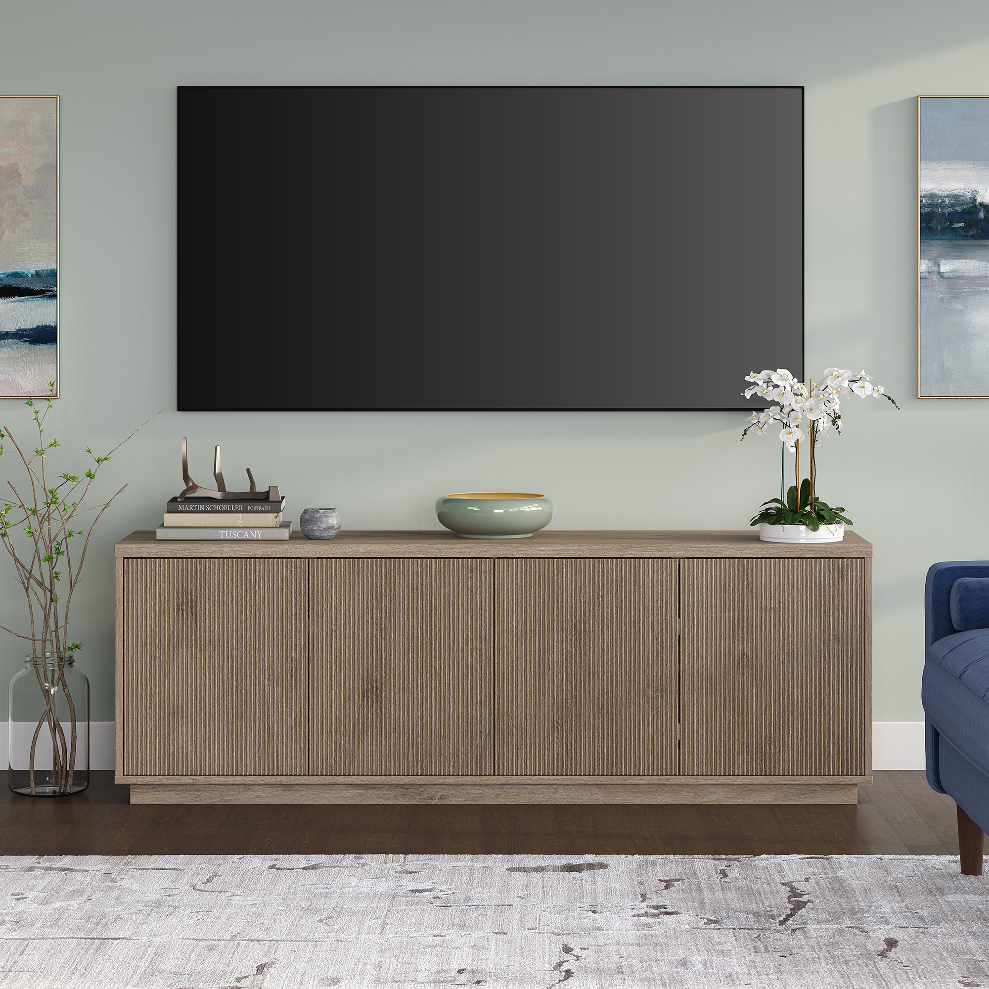 Hanson Rectangular TV Stand For TV''s Up To 75"