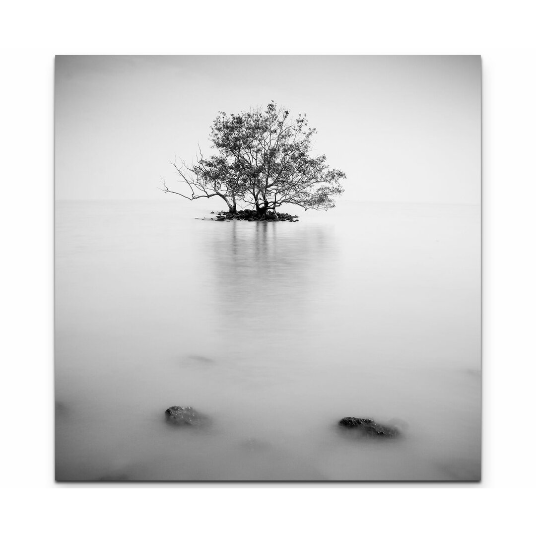 Leinwandbild Einsamer Baum auf einer Insel