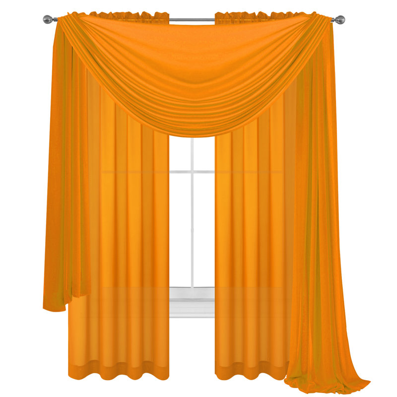 Goforth Sheer Curtains / Drapes, Orange