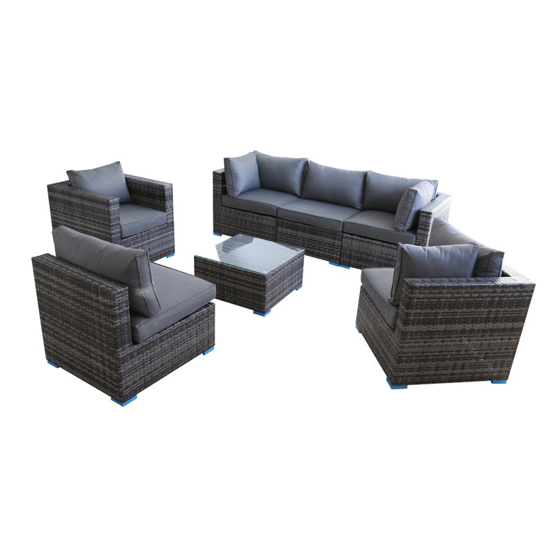 The Long Island 5 Seater Set With Single Seater, Grey