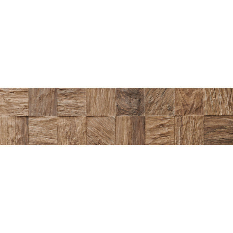 Perpetua 6x24 3D Wood Look Wall Tile, Nut