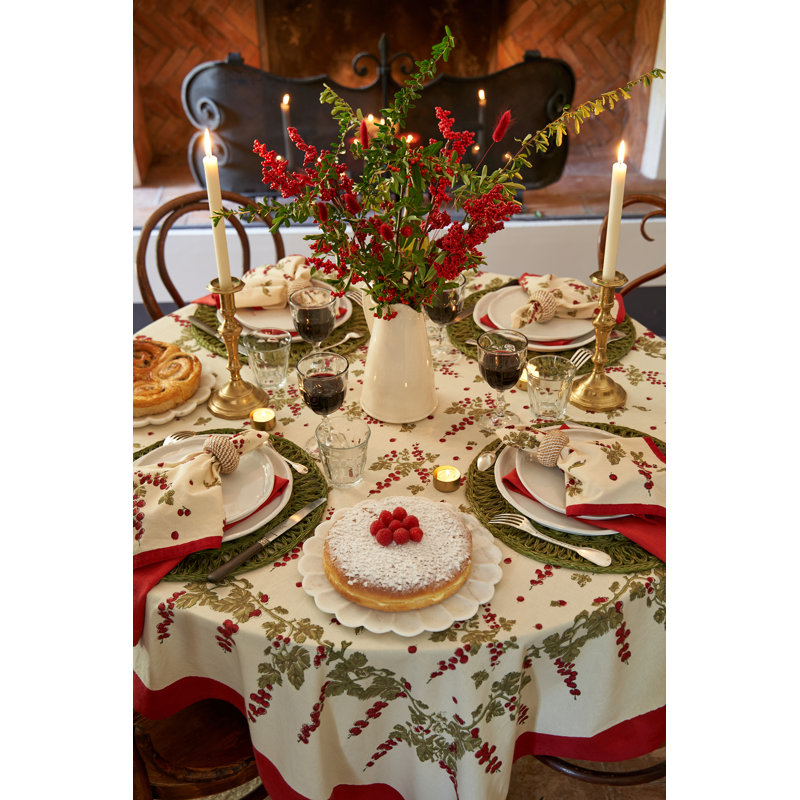 Gooseberry Handmade Floral Tablecloth, 70" Round