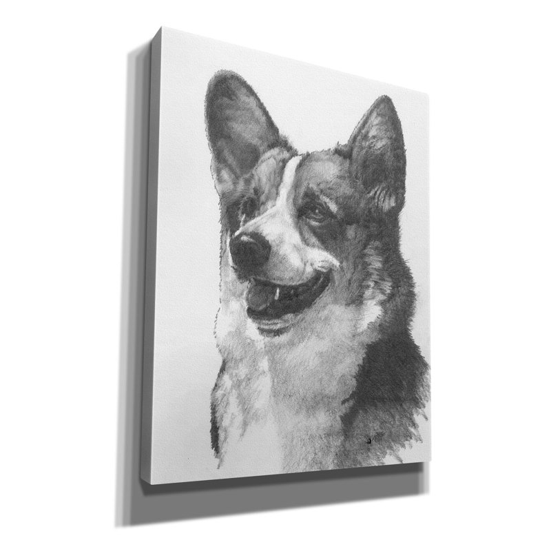 «Welsh Corgi» par Barbara Keith, H 34 po x l 26 po x P 1,5 po