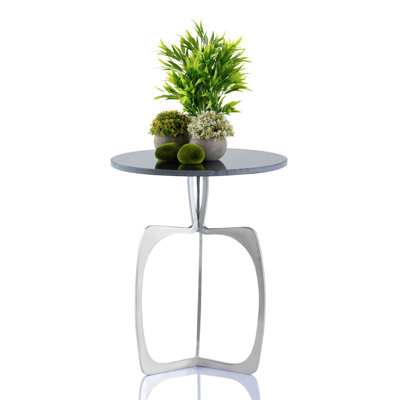 Eyla Marble Top Pedestal Round Side Table