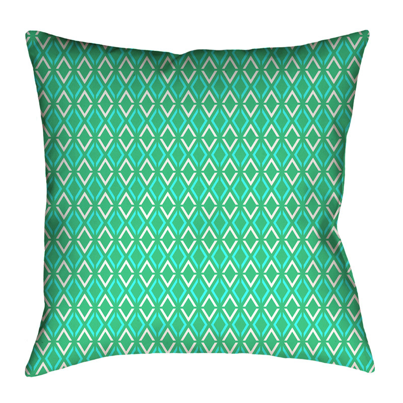 Housse de coussin Katelyn Elizabeth, 14 po x 14 po, Vert / Sarcelle, Sergé de coton