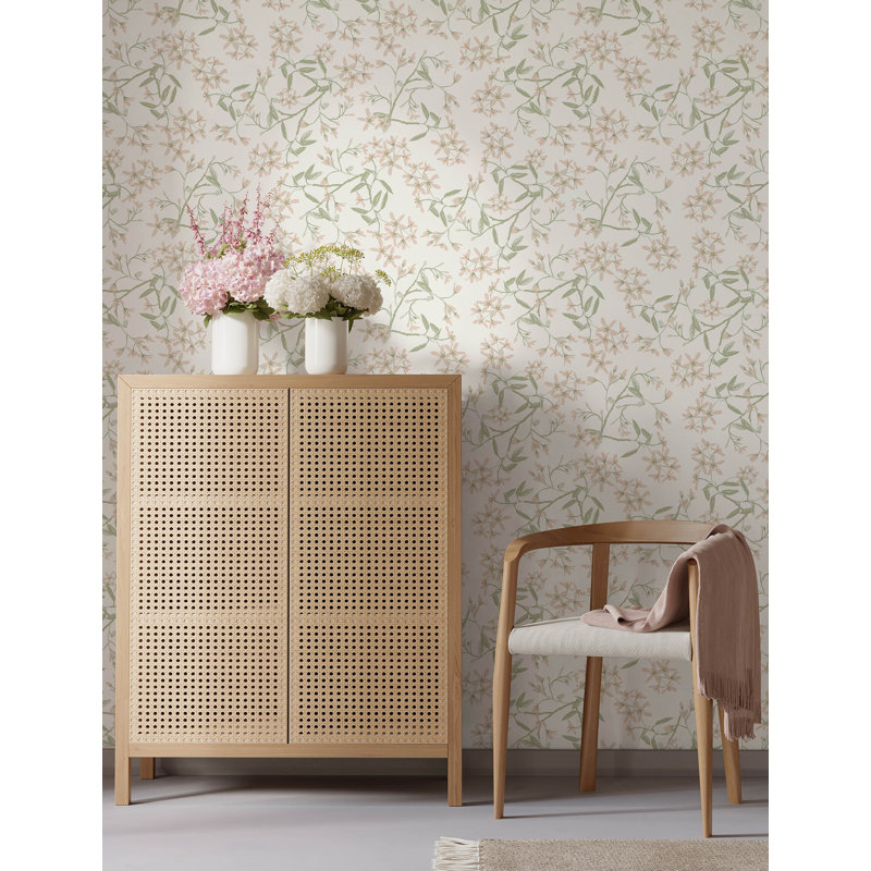 Papier peint Paradis Blush Bouquet Toss, Rose