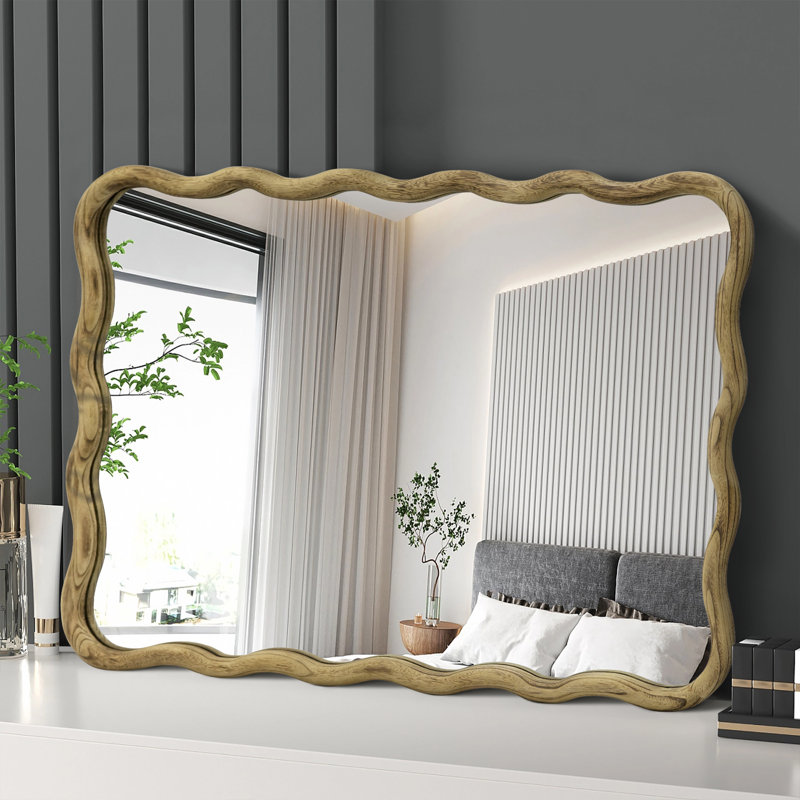 Miroir mural Castin, 30 po x 20 po, Bois naturel