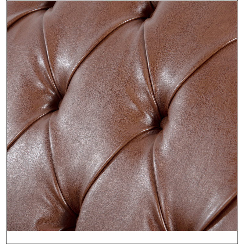 Chaise longue sans accoudoirs touffetée, Brun