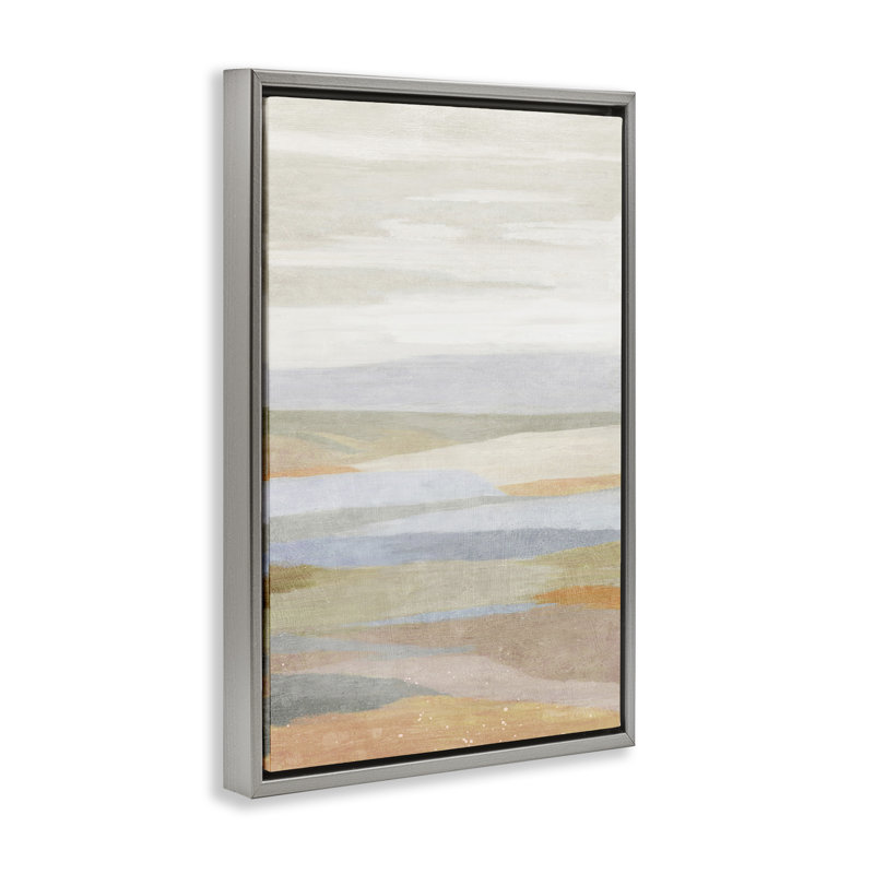 «Neutral Beach Dunes» par Suzanne Nicoll, Cadre flottant gris lustré, H 31 po x l 21 po