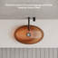 Lavabo vasque de salle de bain ovale en résine orange ambre 24 po x 14 po MonBlari