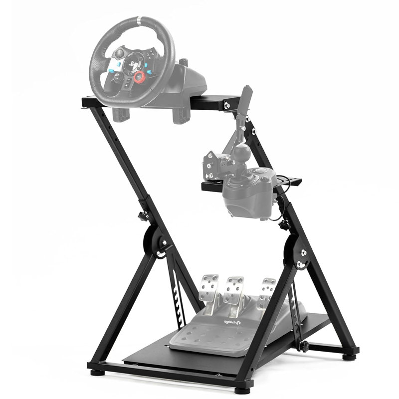 Anman Foldable Racing Sim Wheel Stand Fit Logitech G29 G27G25 G920 Thrustmaster, Not Include Steering wheel & Wheels & Pedals and Shifter Handbrake