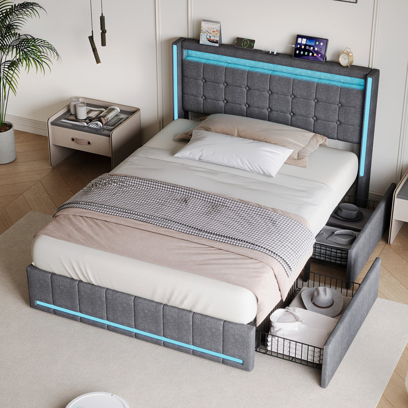 Bed, 135, Grey