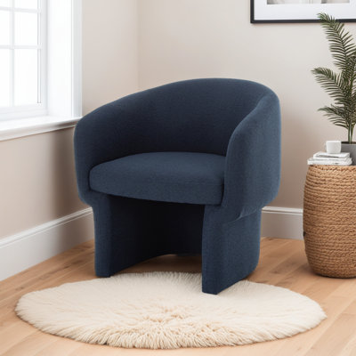 Hokku Designs Pine Velvet Barrel Chair
