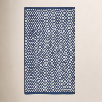 Mainsail French Blue Hand-Woven Geometric Rug