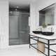 Elan E-Class 60-64" W x 76" H Sliding Frameless Shower Door with 3/8" Clear Glass