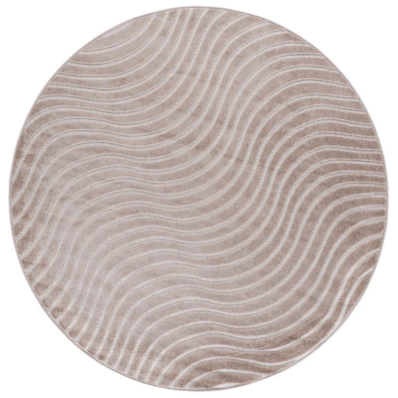 Stella Performance Abstract Indoor Rug, Round 6'7"