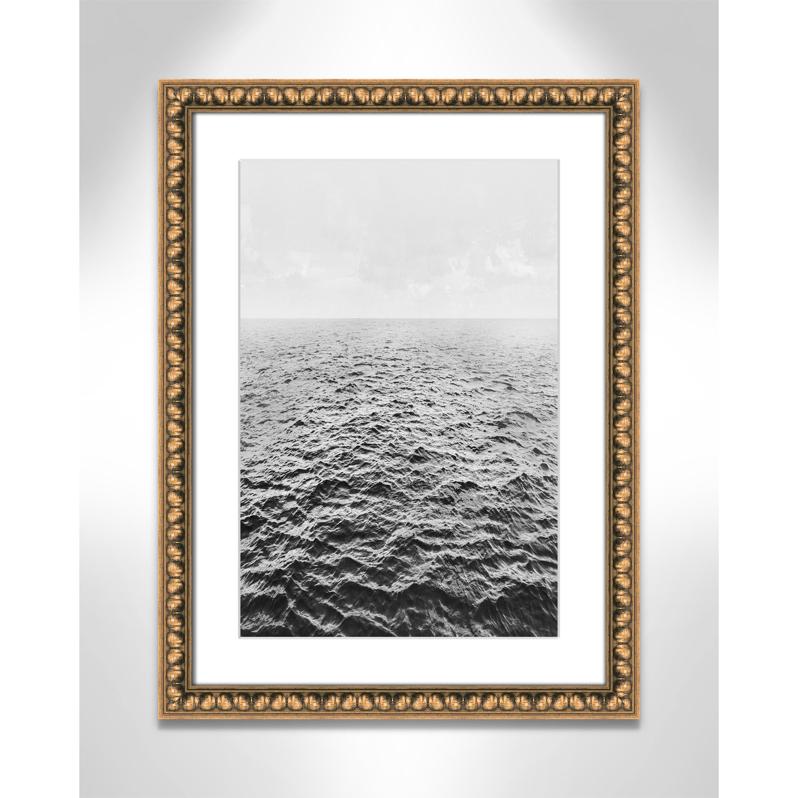 Anali "Rolling in" Print by Mike Calascibetta, 22.5" W x 26.5" H x 1.125" D, Gold Bead