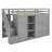 Functional Loft Bed With 3 Shelves, 2 Wardrobes And 2 Drawers,  Ladder With Storage, No Box Spring Needed, Grey-2047009056