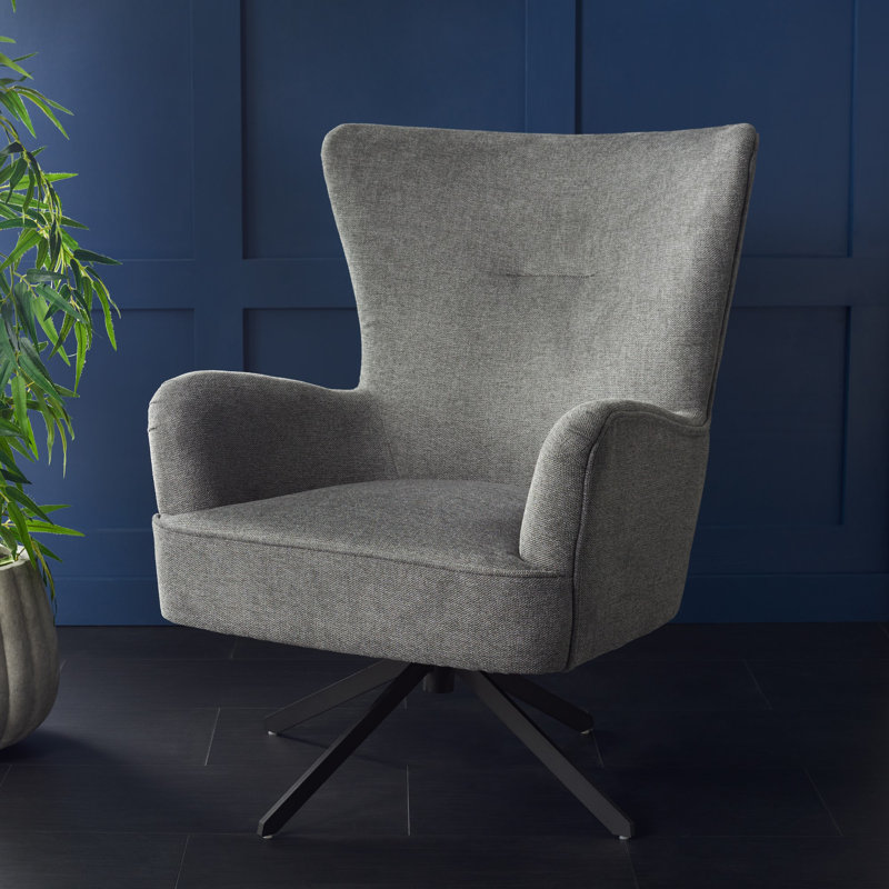 Fauteuil rembourré Lennora, Gris moyen