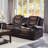 Modern Luxury Living Room Sofa Set With Reclining Features, Faux Leather Upholstery, And Built-In Storage Solutions