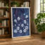 White Blooms in Blue Botanical - Wrapped Canvas-53267664-53267676