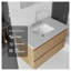 Meuble-lavabo flottant en chêne 36 po avec lavabo intégré, plateau et dosseret en marbre de culture, portes à fermeture en douceur-794569727