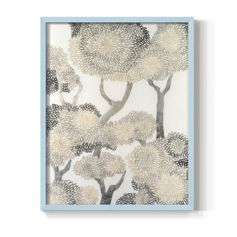 Impression encadrée Dewdrop Maple II - bois massif, Bleu, H 21 po x l 17 po
