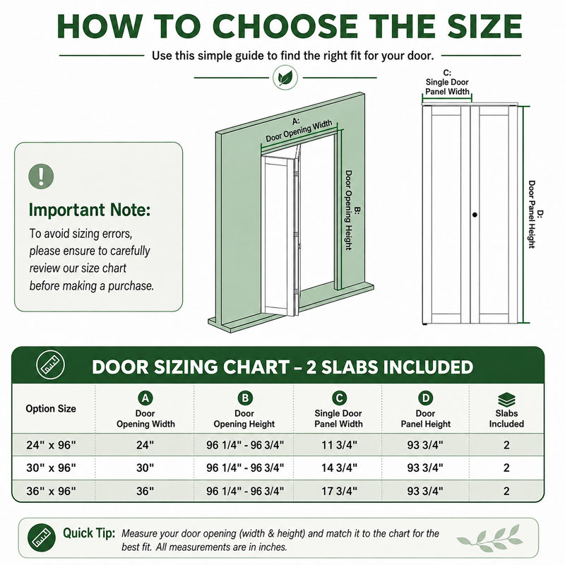 Porte pliante en verre givré 3-Lite 36 po x 96 po avec trousse de quincaillerie d'installation, 36" x 96", Frosted Glass