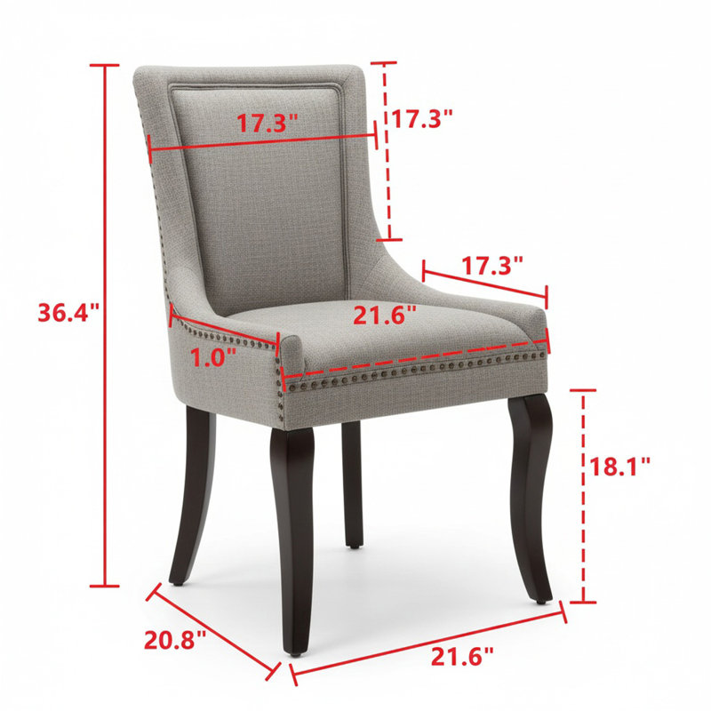 Ensemble de 2 chaises de salle à manger rembourrées, chaises Parson de salle à manger modernes, chaises d'appoint pour la salle à manger de cuisine