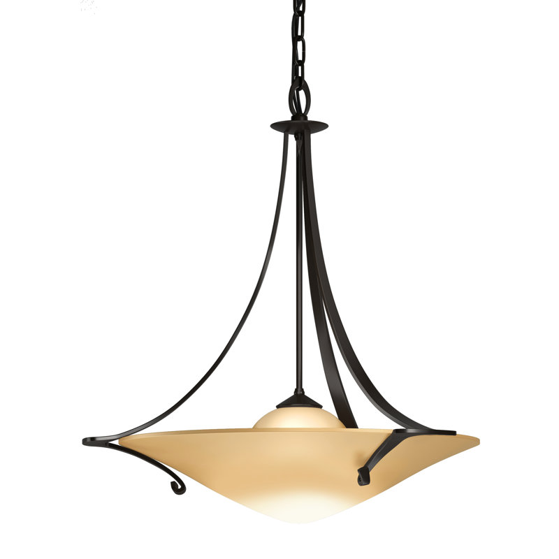Antasia 1-Light Unique/Statement Bowl Pendant, Sand Glass, Oil Rubbed Bronze