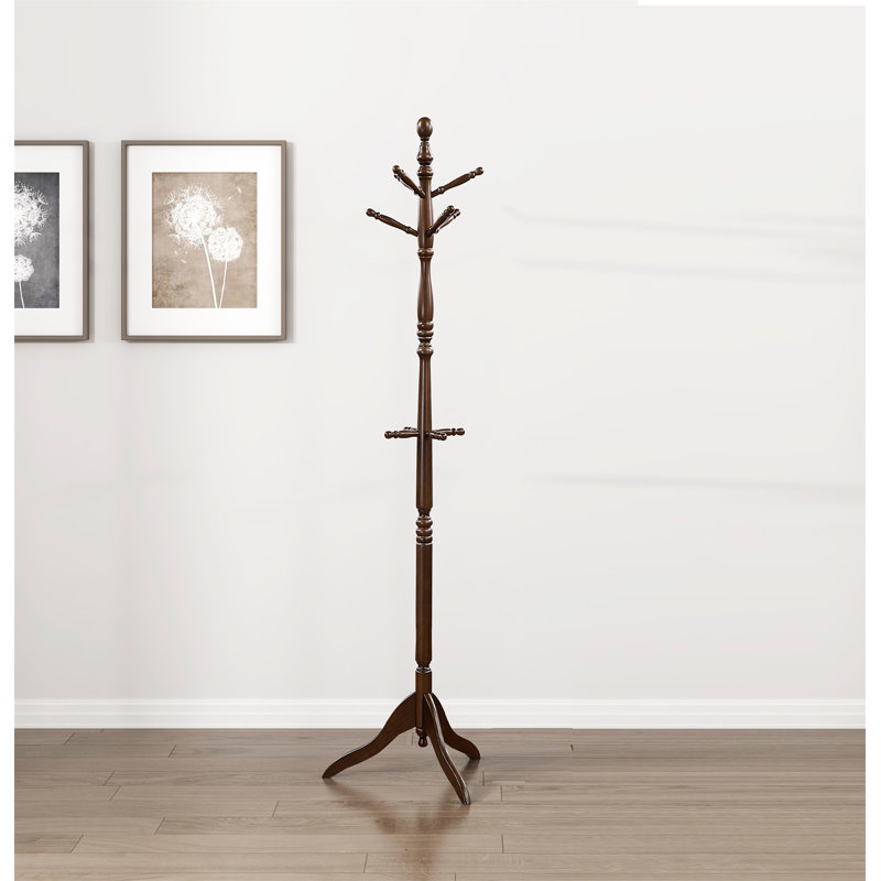 Portemanteau classique en bois brun foncé, Marron foncé