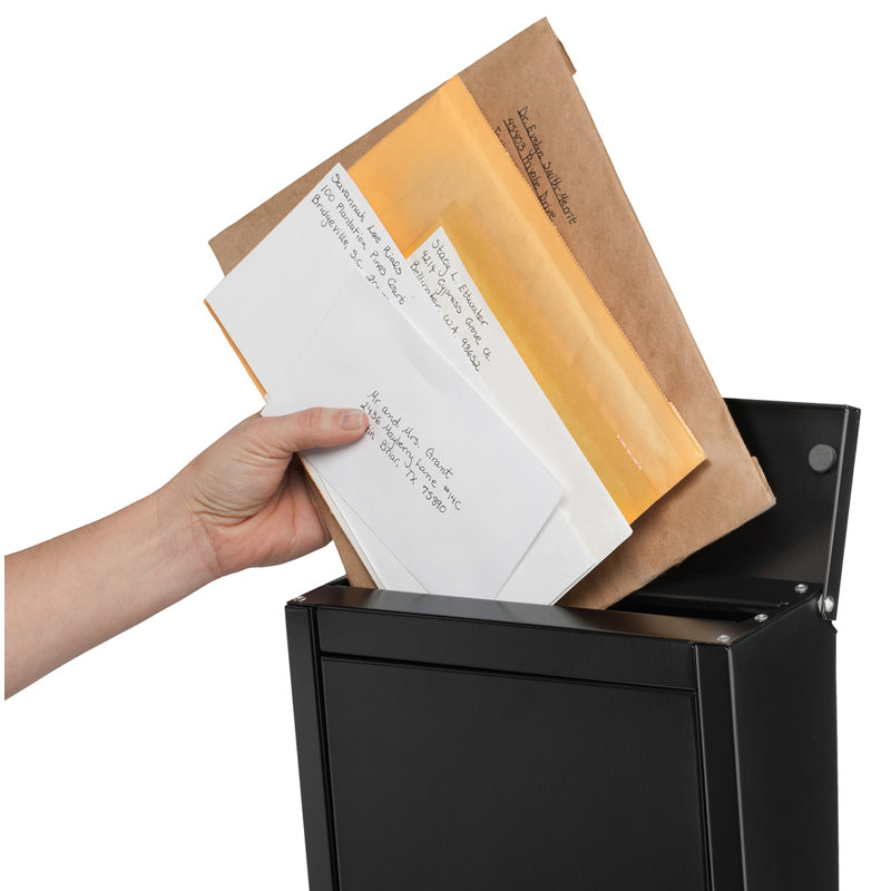 Black Steel Lockable Wall Mount Mailbox