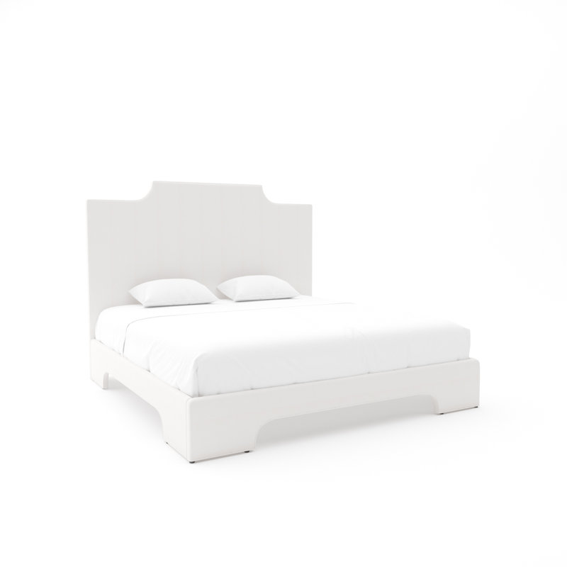 Hudson Bed, Posh Life Performance Velvet Frost White, King