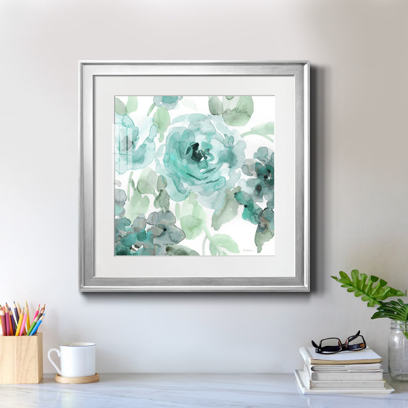 Belle's Blue II - Cadre photo, reproduction d'art sur papier, Encadrement argenté, H 22,5 po x l 22,5 po x P 1,5 po
