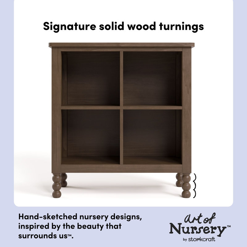 Rio 4 Cube Storage Organizer Bookcase, Hazelnut
