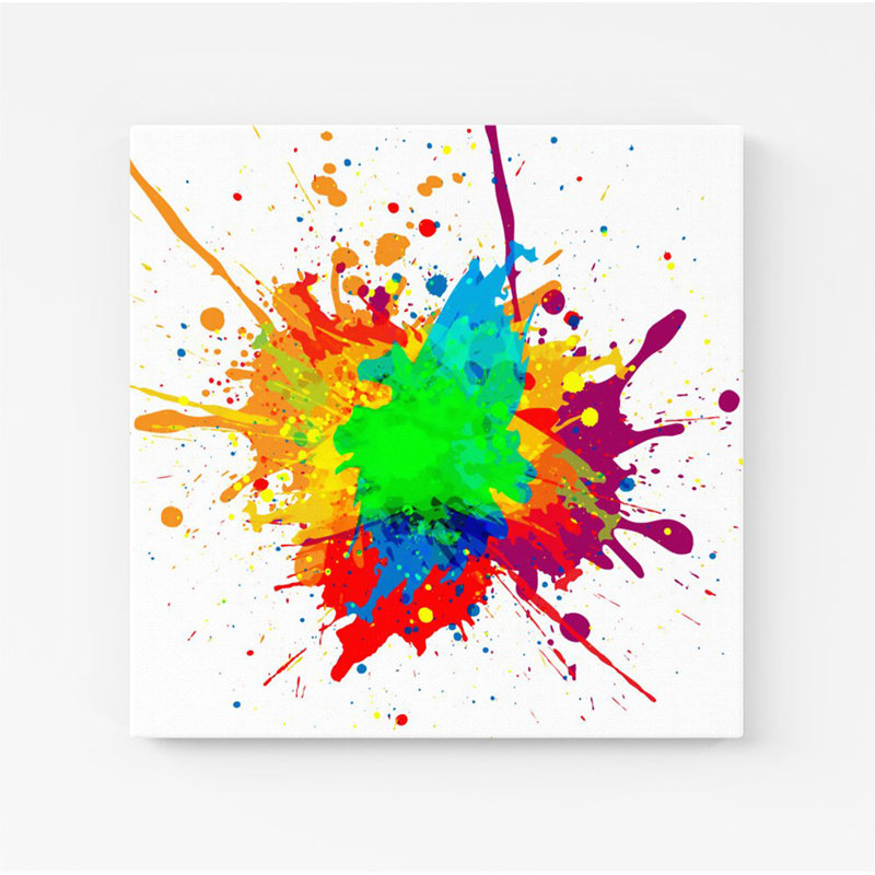 Paint Splash! - Wrapped Canvas Print, 16cm H x 16cm W x 3.8cm D