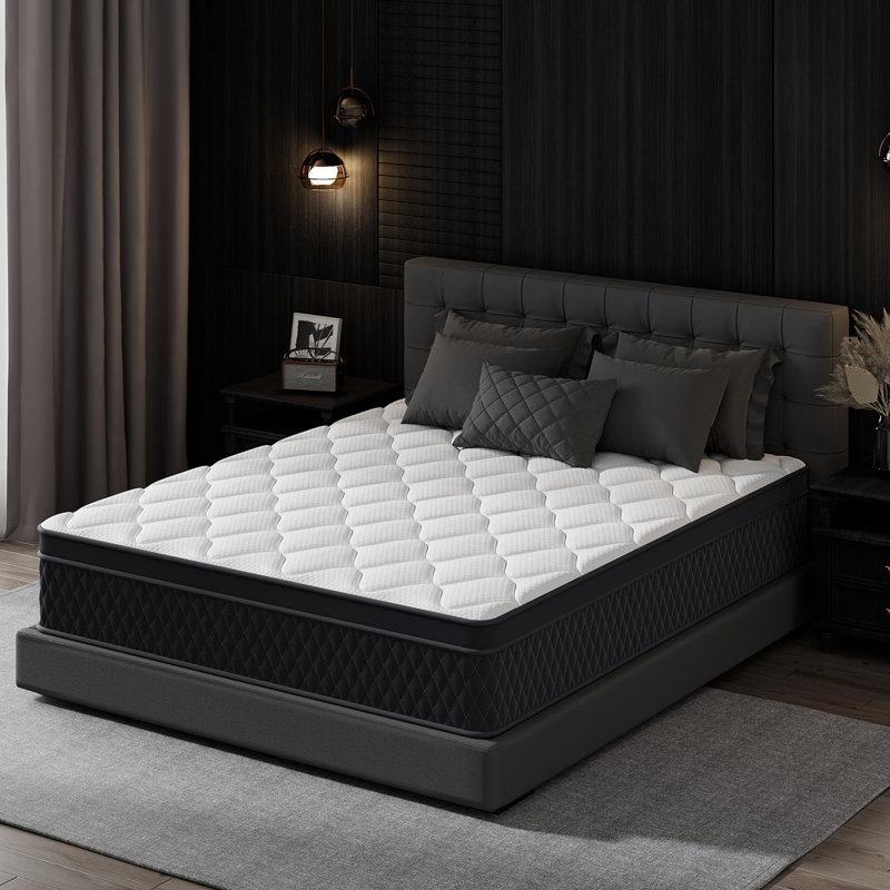 10"/12" Hybrid Mattress in a Box with Cooling Gel Memory Foam & Pocket Coils, California King, 12"