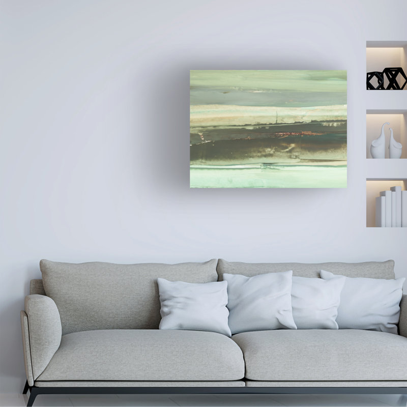 Bolognaise "Émeraude et rouille II" sur toile, H 24 po x l 32 po