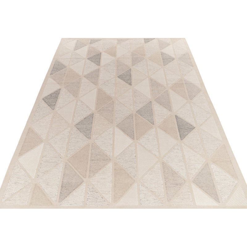 Scandinavian Wool Geometric Area Rug, Rectangle 10' x 14'